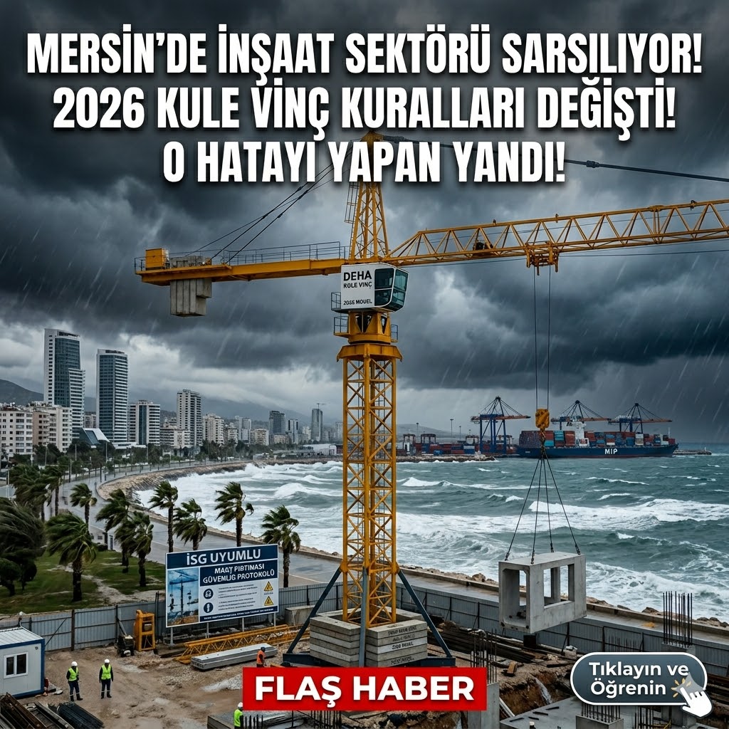 Mersin kule vinç kiralama sektöründe flaş haber! Deha Kule Vinç 2026 denetimleri ve şantiye güvenliği.