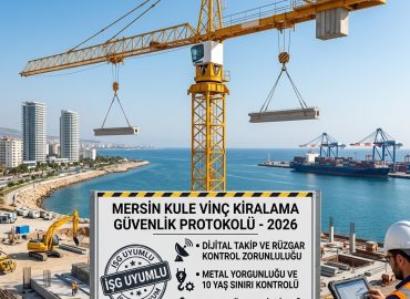 Mersin vinç firmaları 2026 güvenlik protokolü ve İSG uyumlu kule vinç denetim listesi.