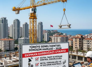 Türkiye geneli kentsel dönüşüm kule vinç kiralama ekipman darboğazı ve 2026 güvenlik protokolleri tablosu.