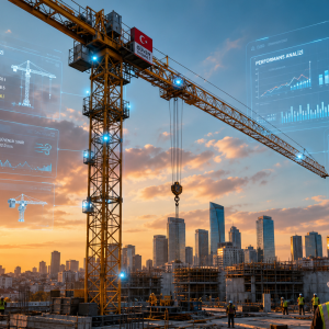 Kule vinç inovasyon trendleri 2026-2034 - Akıllı IoT sensörler ve dijital ekranla donatılmış modern kule vinç