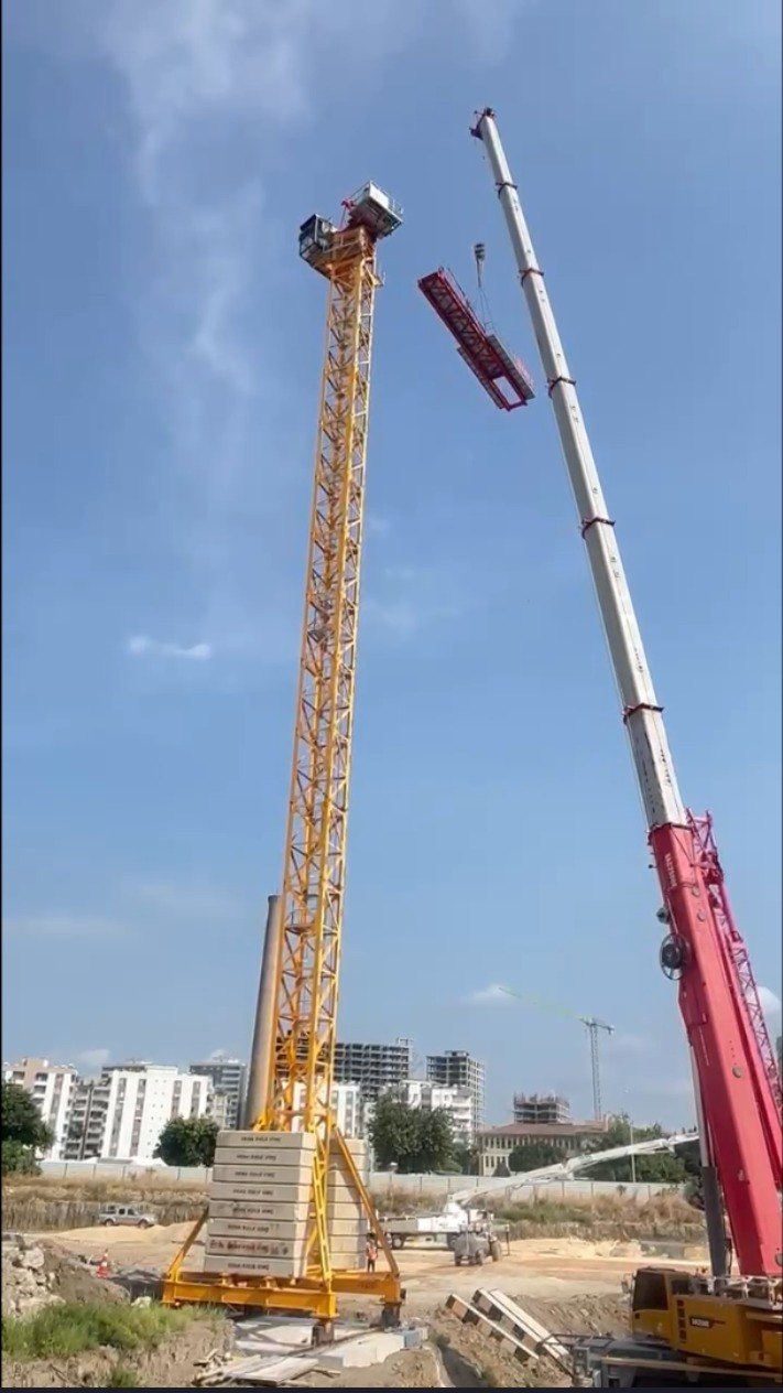 Tarsus kentsel dönüşüm projesi KS PROJE kule vinç montaj çalışması