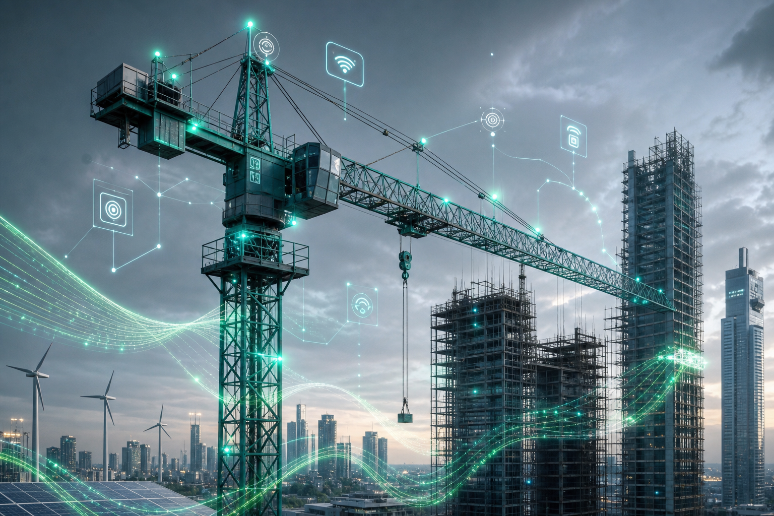 Akıllı kule vinç IoT sensör teknolojileri 2026 dijital dönüşüm