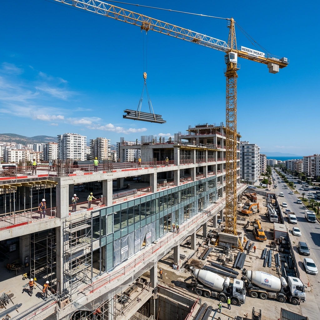 Ticari yapılarda kule vinç kullanımı - Adana ve Mersinde alışveriş merkezi ve otel inşaatında kule vinç