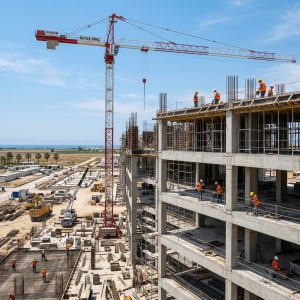 Adana ve Mersin okul inşaatında kule vinç: eğitim kampüsü şantiyesi