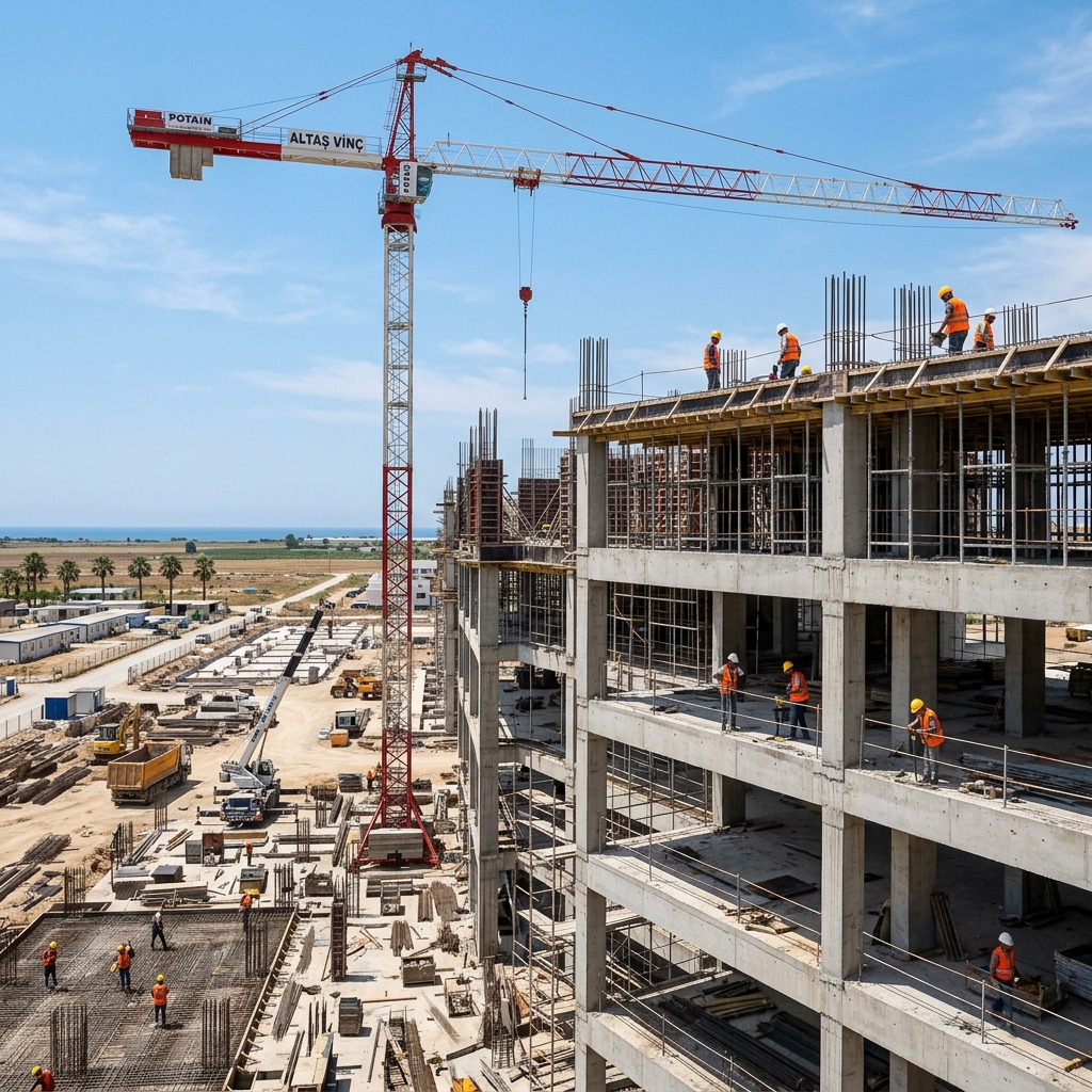 Adana ve Mersin okul inşaatında kule vinç: eğitim kampüsü şantiyesi