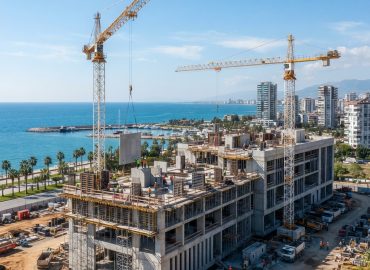 Mersin'de kule vinç şantiyesi