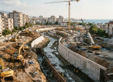Mersin Müftü Deresi şantiyesi için kule vinç planlaması